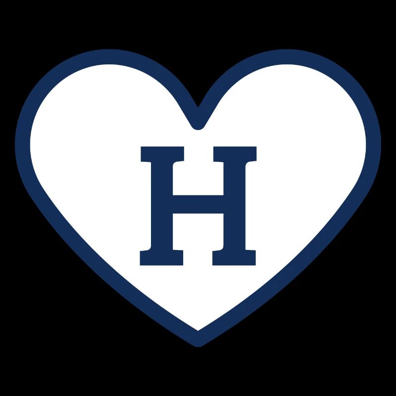 Buchstabe h Herz Sport Trend blau - Geschenkidee