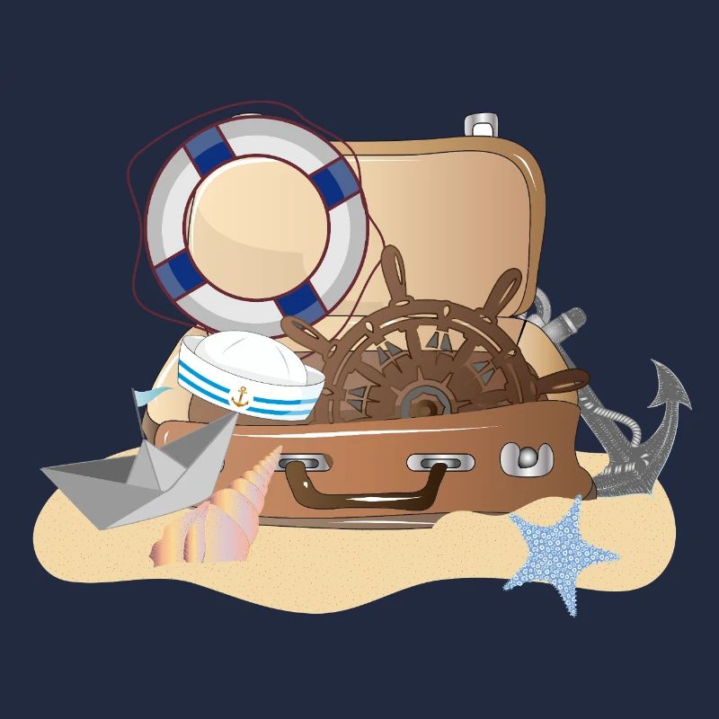 Maritime suitcase – nautical holiday design