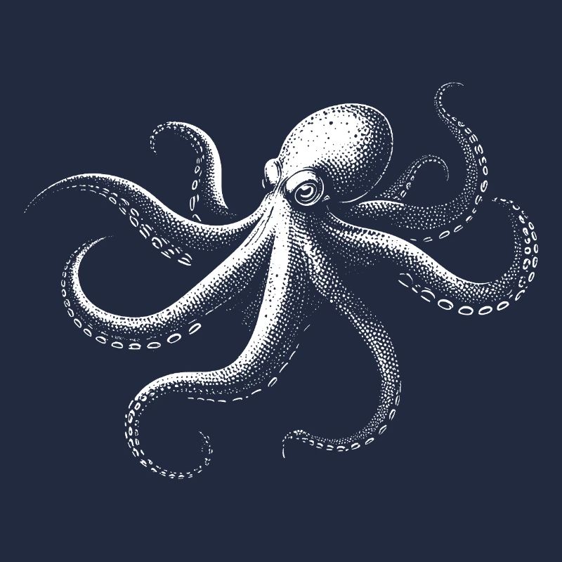 Oktopus in Monochrom