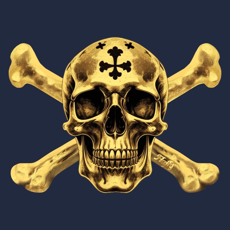 Crâne de pirate doré ☠