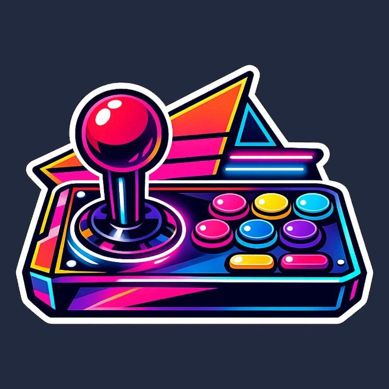 Neon Arcade Joystick Retro