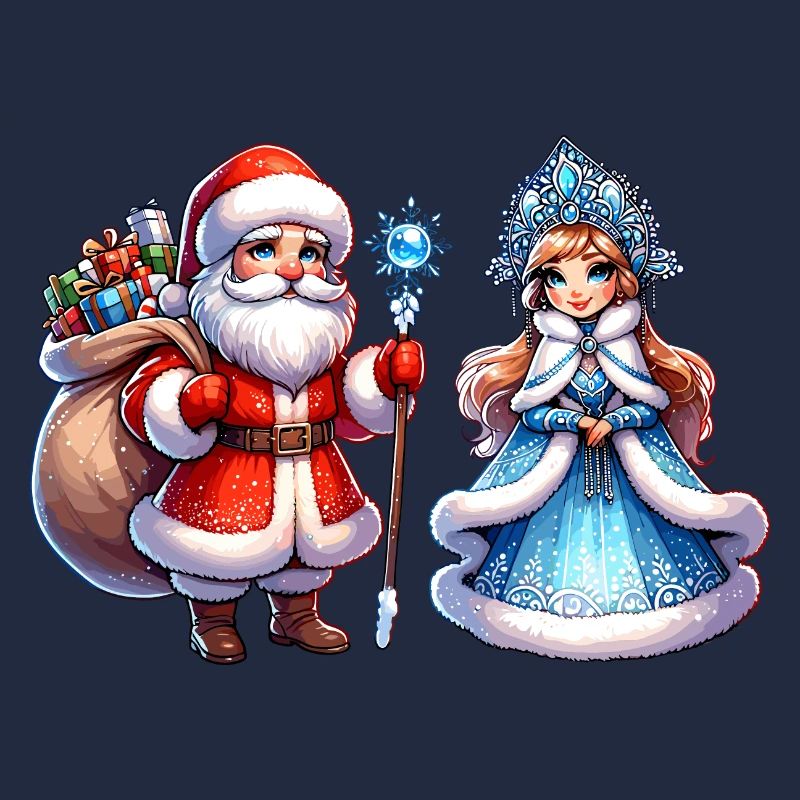 Ded Moroz Snegurotschka russischer Weihnachtsmann