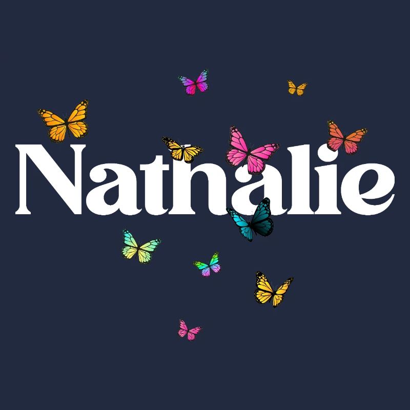Schöner Mädchenname mit Schmetterlingen NATHALIE