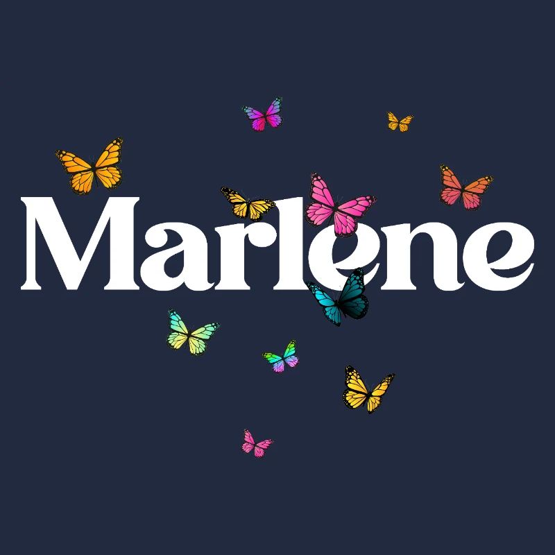 Schöner Mädchenname mit Schmetterlingen MARLENE