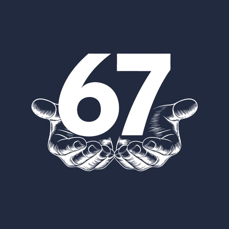 Six Seven 6 7 Meme Fun Design with Hands