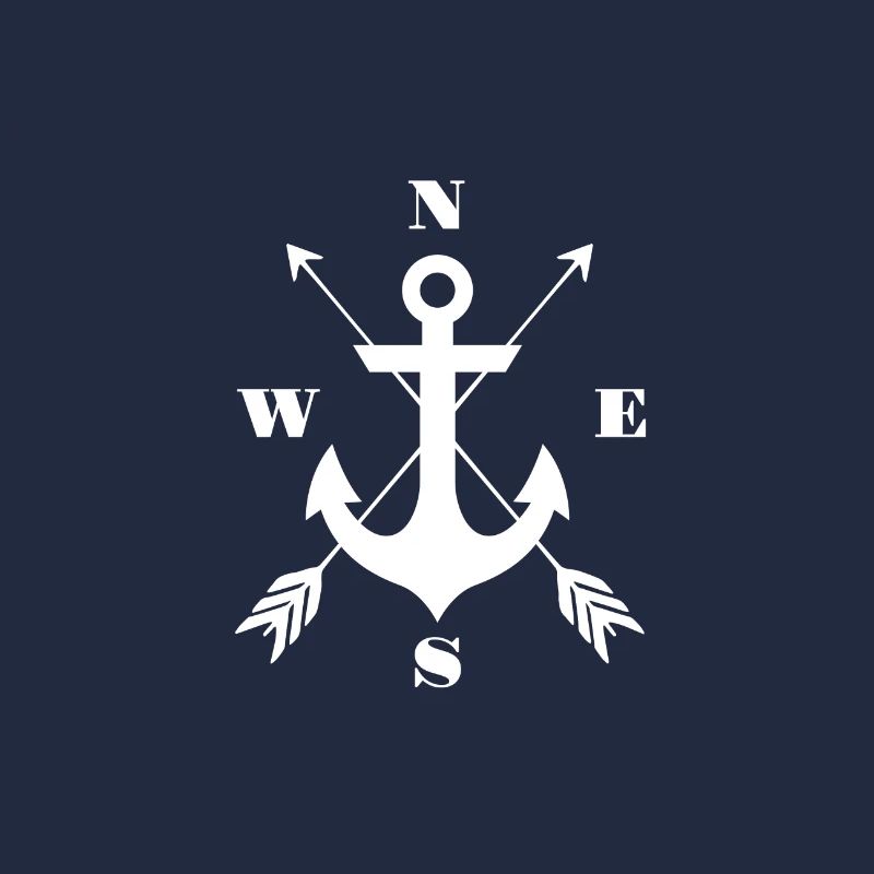 Anker Kompass Emblem Nautik Design