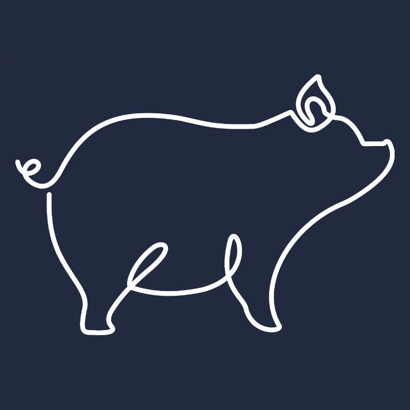 Dessin de cochon – symbole de bonheur et de nature