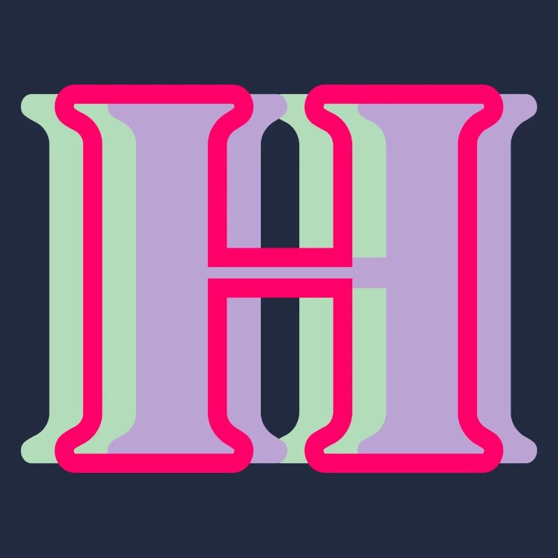 Lettre h multicolore