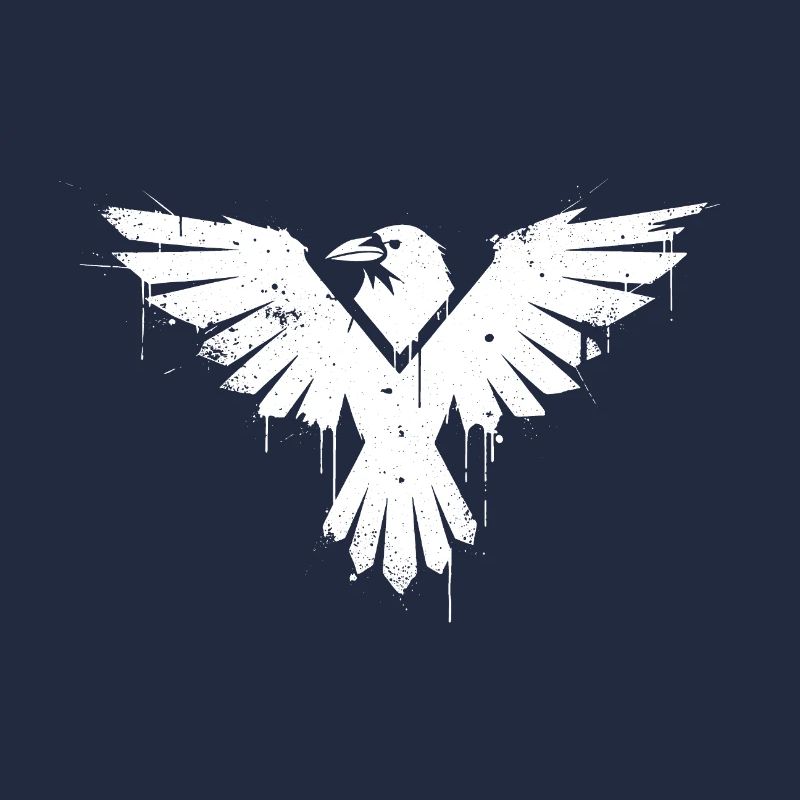Graffiti d’oiseau noir et blanc