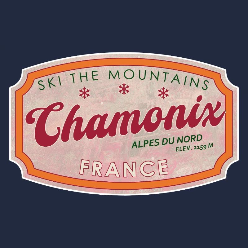 Chamonix Mountain Ski Vintage Label