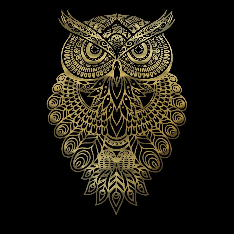 Eule Owl Grafik Graphic Kunst Geschenk Mandala
