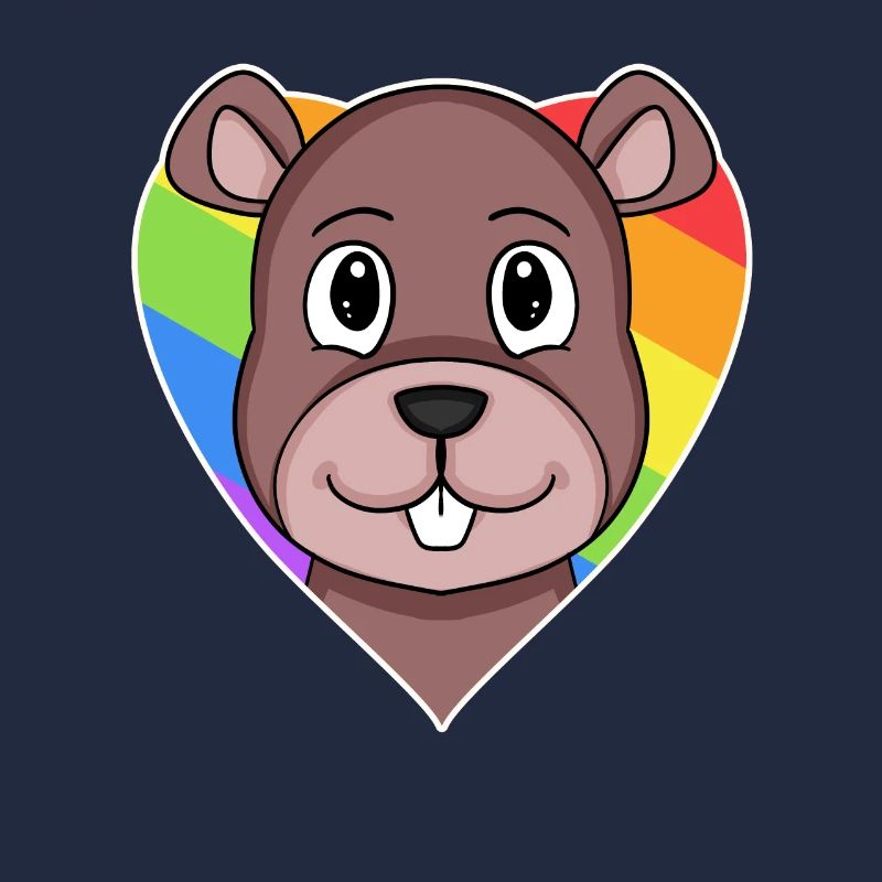 LGBT Tier Biber Regenbogen Herz