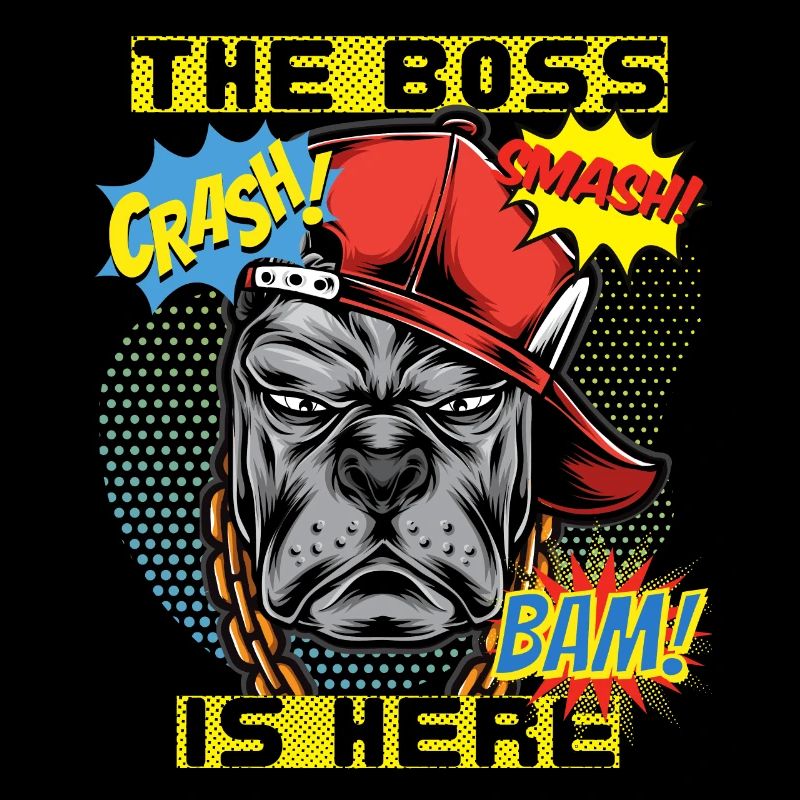 Boss-Chef, Vorgesetzter, Spruch Pitbull-Terrier