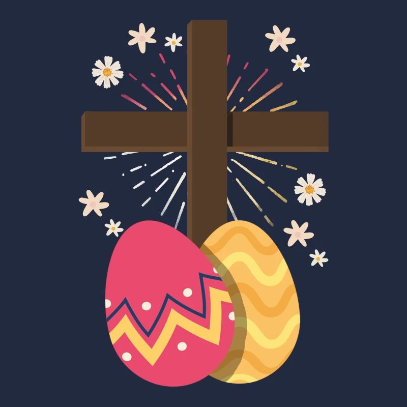 Christianity Cross Jesus Christ Flower Easter Eggs