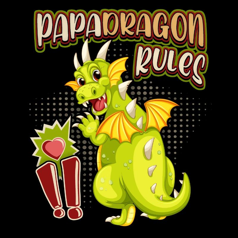 Papa-Drache, Papadragon, lustiger Vatertag Spruch