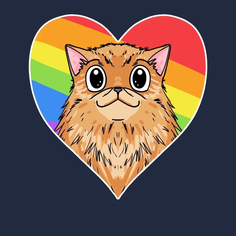 Regenbogen - Katze mit Herz