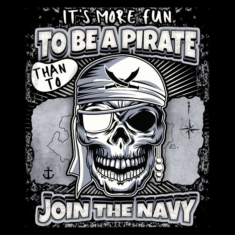 Laughing Pirate, Skull, Skull, Saying