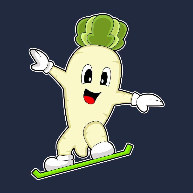 Radieschen Snowboarder Snowboard