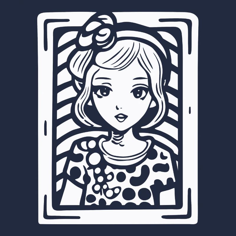 Dot Pattern Cartoon: An Enchanting Woman