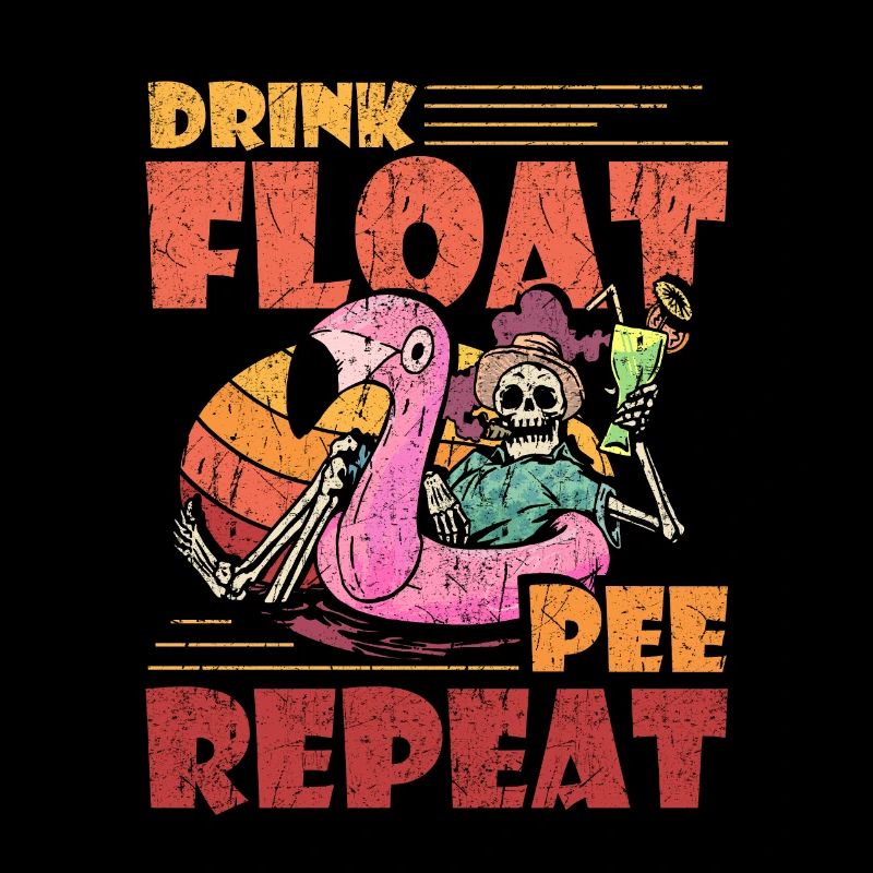 Boire Float Pee Répéter Lazy River Pool Party