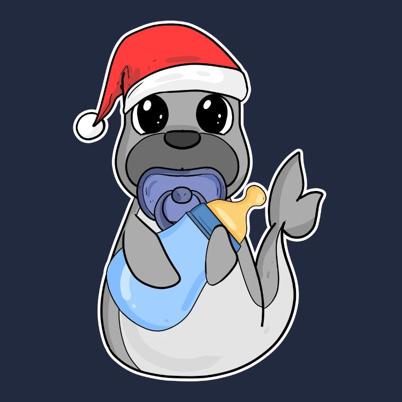 Bébé Lion de mer Noël