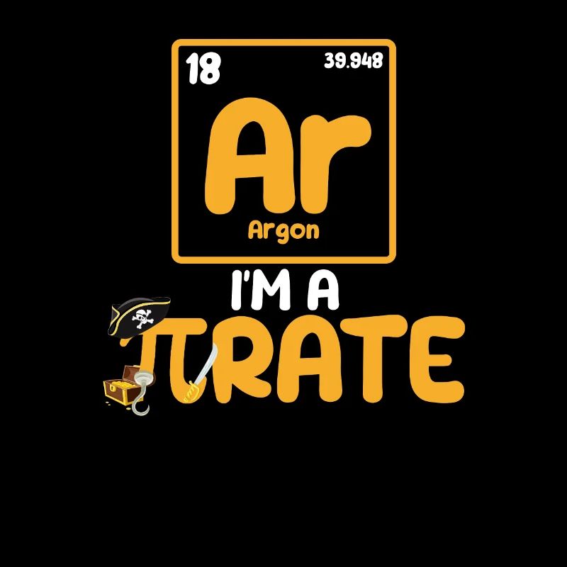 Ich bin ein PIrate Funny Pi Day Argon Ar Chemie