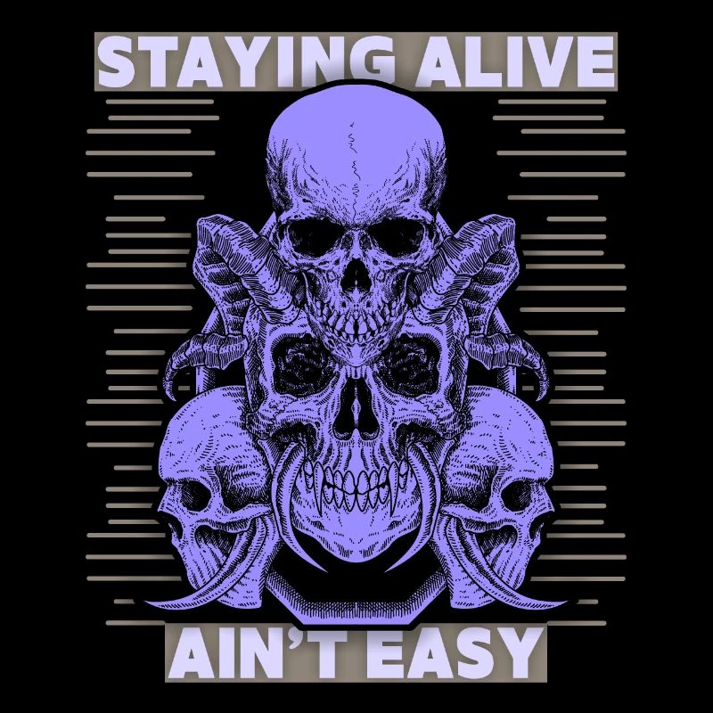 Totenköpfe, Spruch Staying Alive, Teufelsschädel