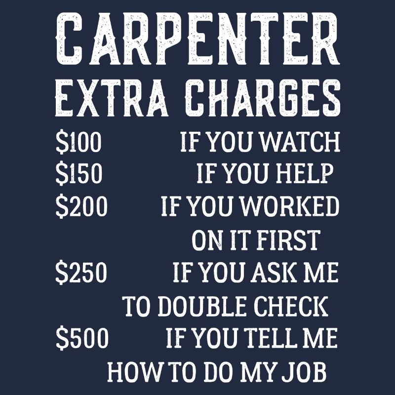 Carpenter Extra Charges Funny Carpentry shirt