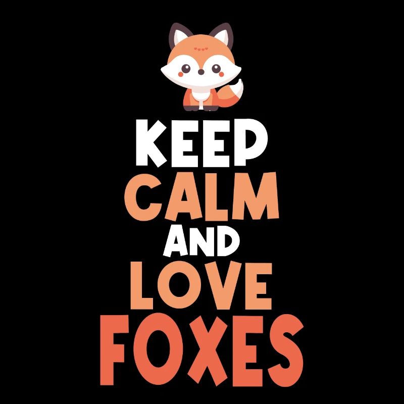 Adorable Kawaii Fox Design - Keep Calm And Love