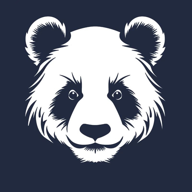 Panda Silhouette Head Portrait