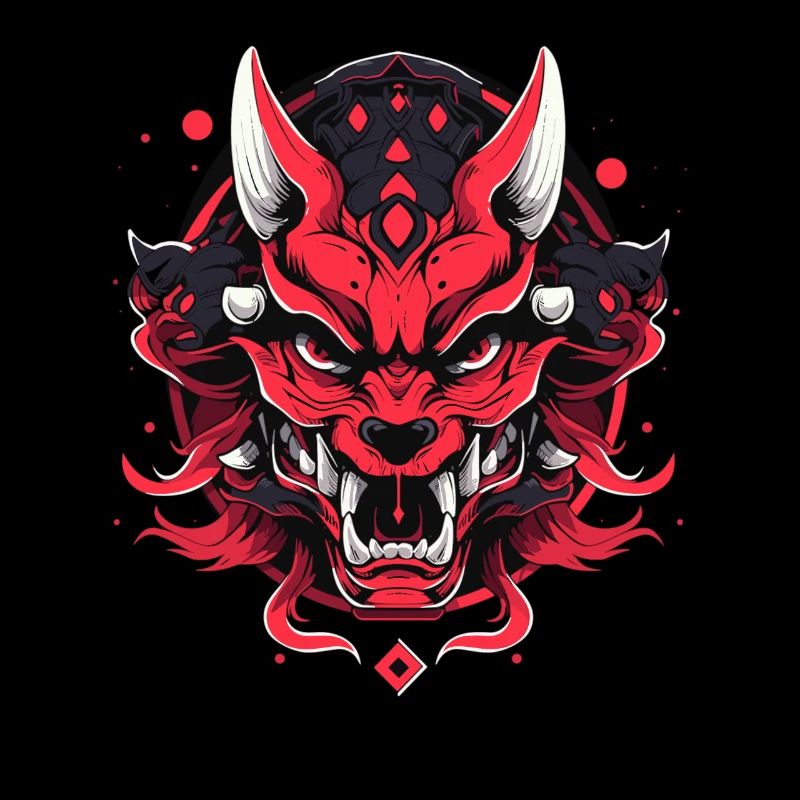 Japanese Hannya Demon Samurai Warrior Oni Mask