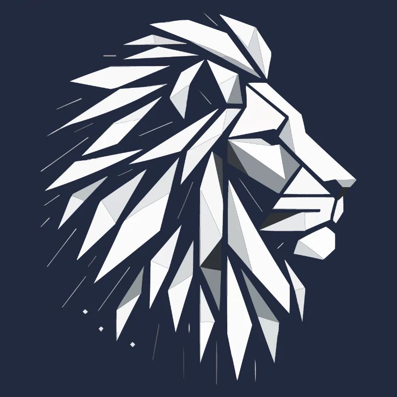 Tête de Lion Polygone Art