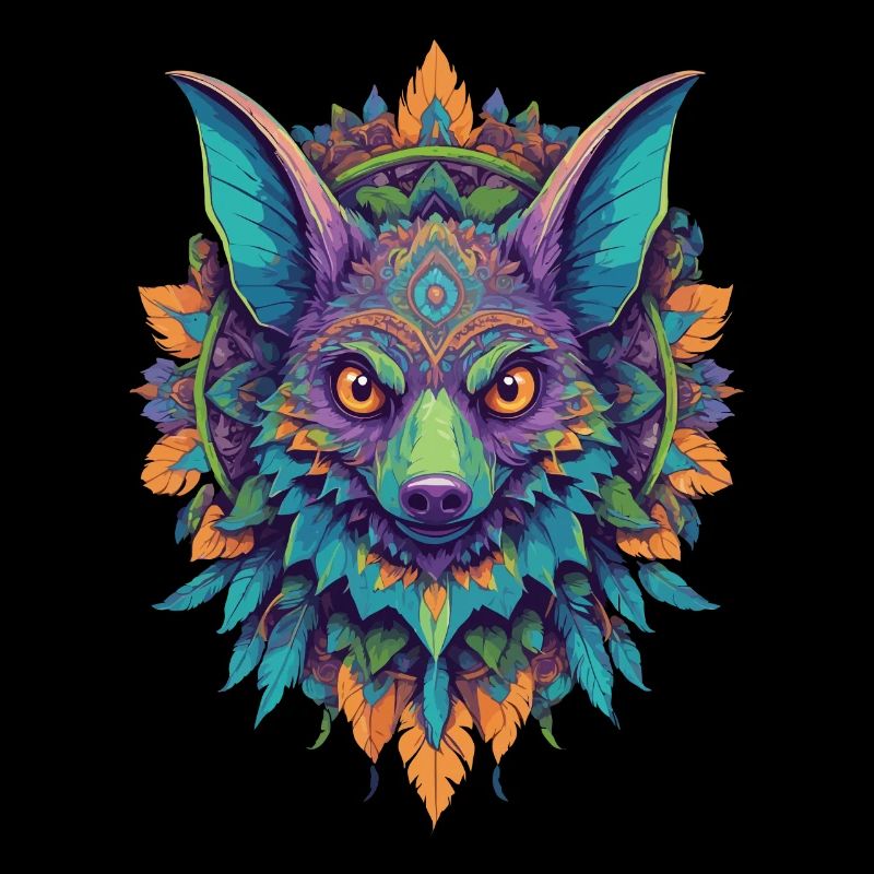 Flughund Mandala Design In Einzigartigem Stil