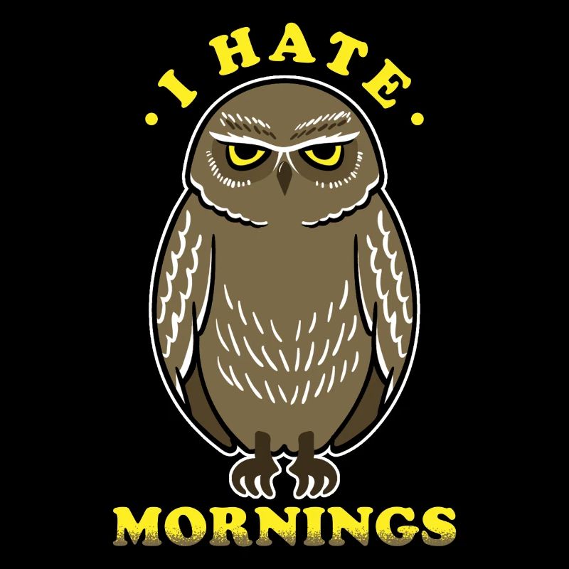 Ich Hasse Morgenmuffel Eule Motiv