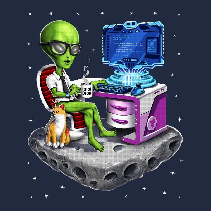 Weltraum-Alien-Programmierer
