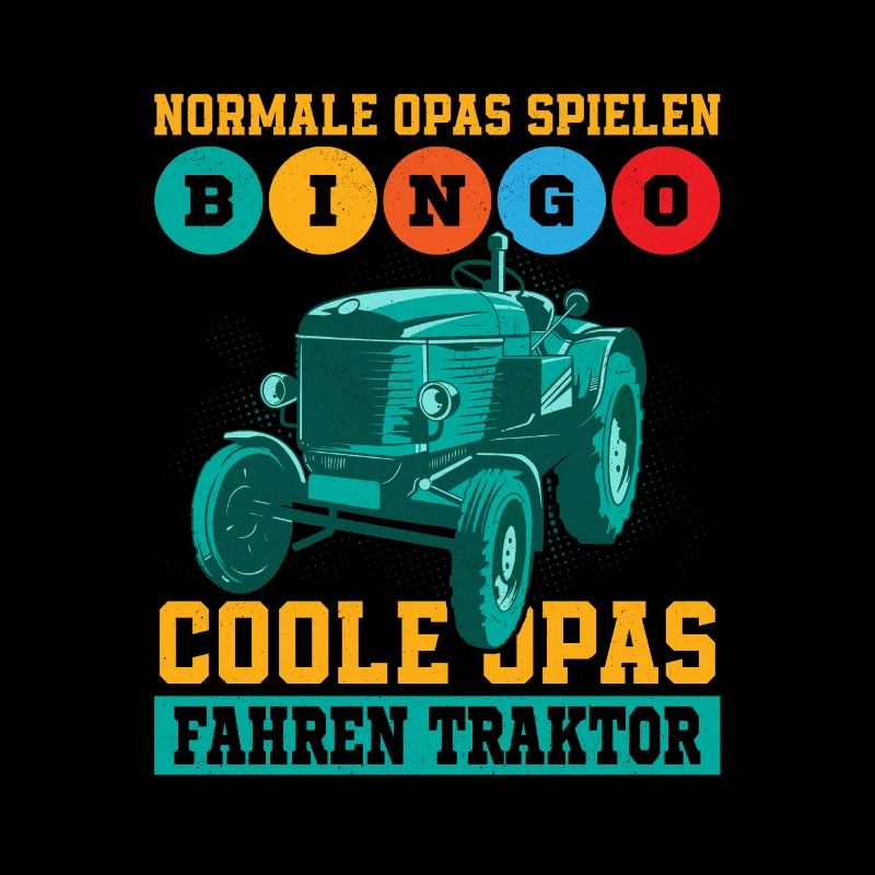 Coole Opas fahren Traktor Trecker Bauer