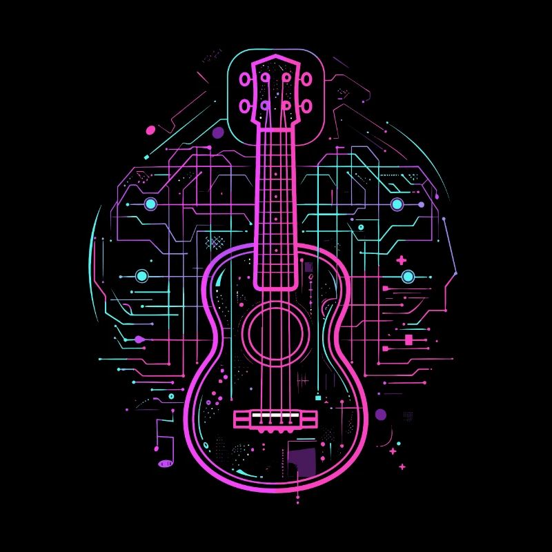 Ukulele Sketch Retro