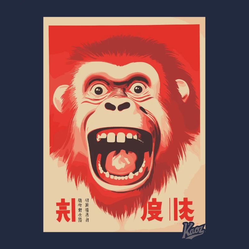 Angry happy crazy japanese monkey