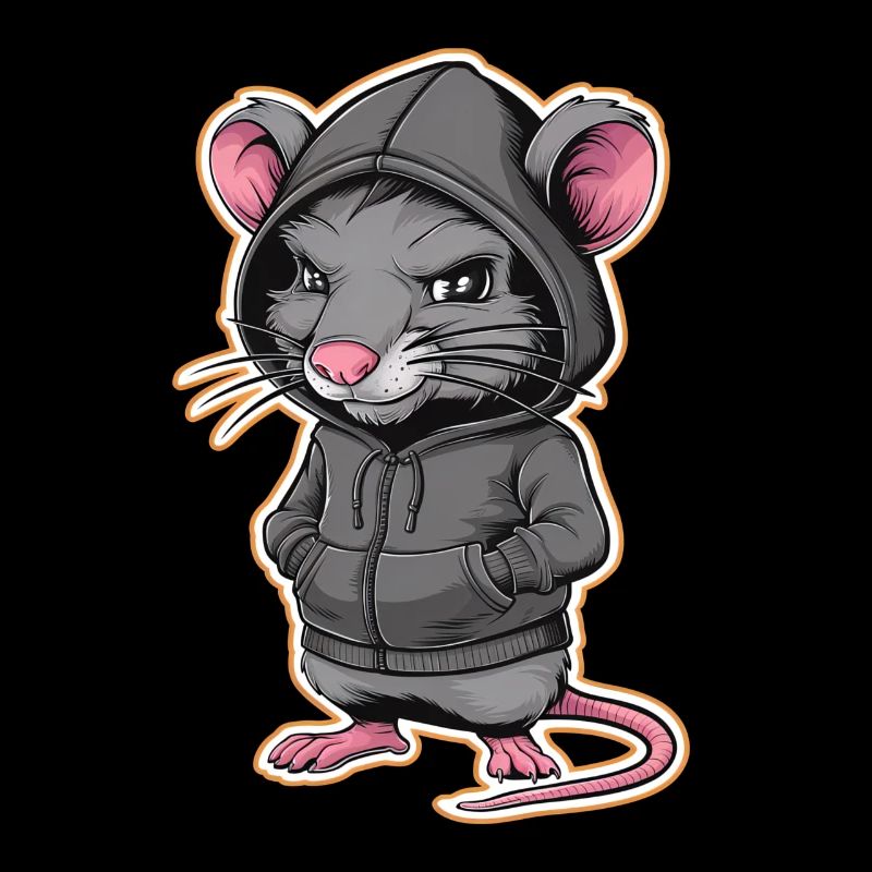 Rat cool dans un sweat à capuche élégant - Funny Animals
