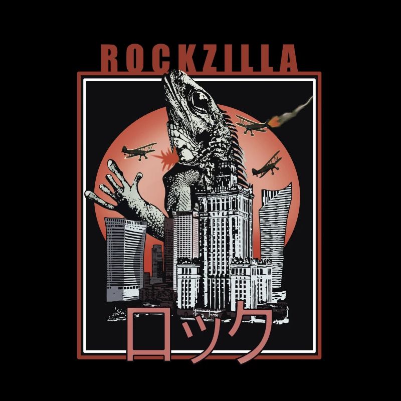 Retro Kaiju Stadtkampf T-Shirt
