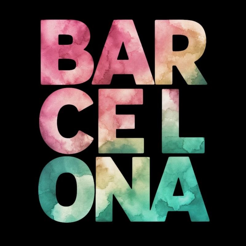 Souvenir de Barcelone Style Aquarelle