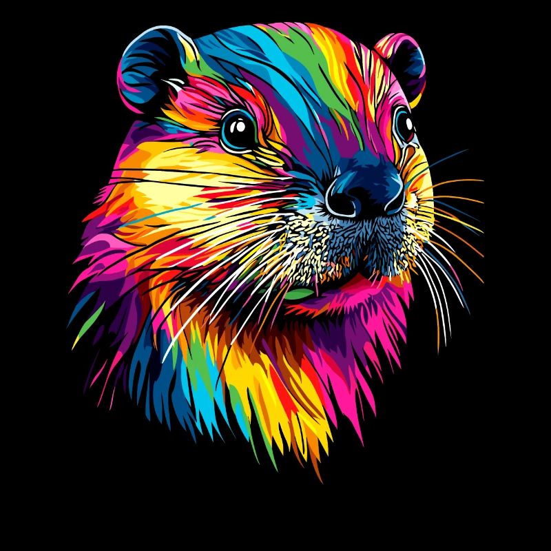 Biber Bunt Regenbogen Popart Nagetiere Süßer Biber