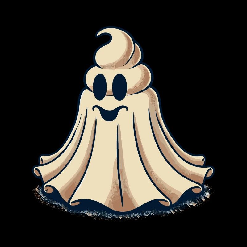 Drôle Caca Pile Ghost Bull Feuille Caca