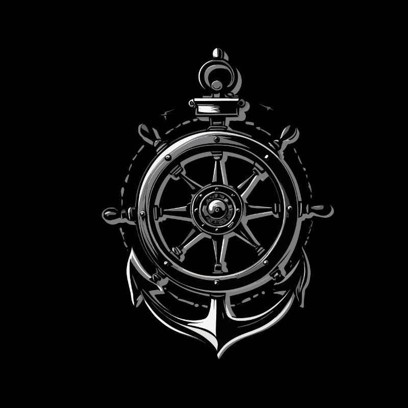 Maritime steering wheel and anchor design