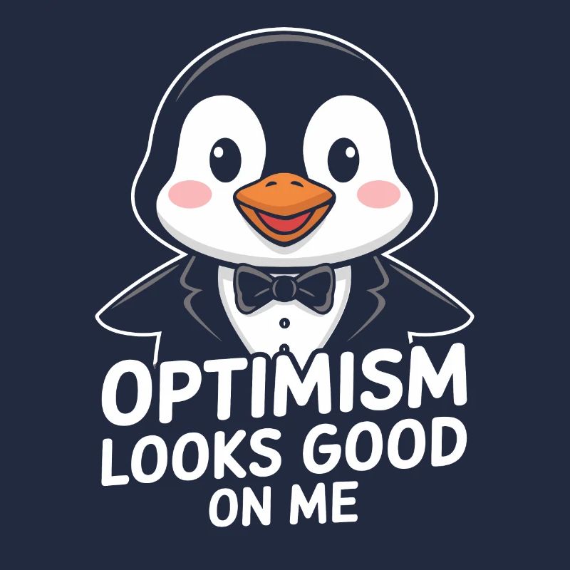 Optimism suits me well Penguin charm
