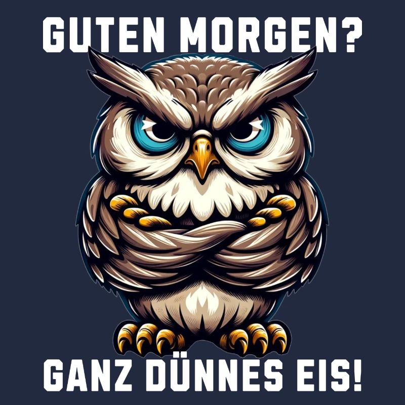 Guten Morgen Ganz dünnes Eis mürrische Eule