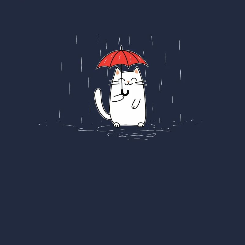 Chat avec parapluie