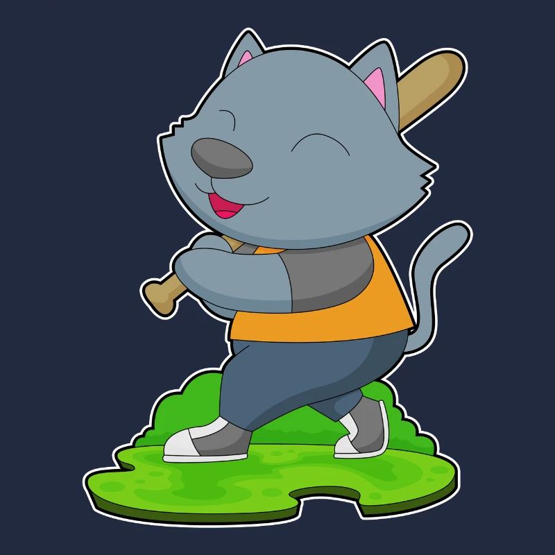 Cat Baseball Batte de baseball