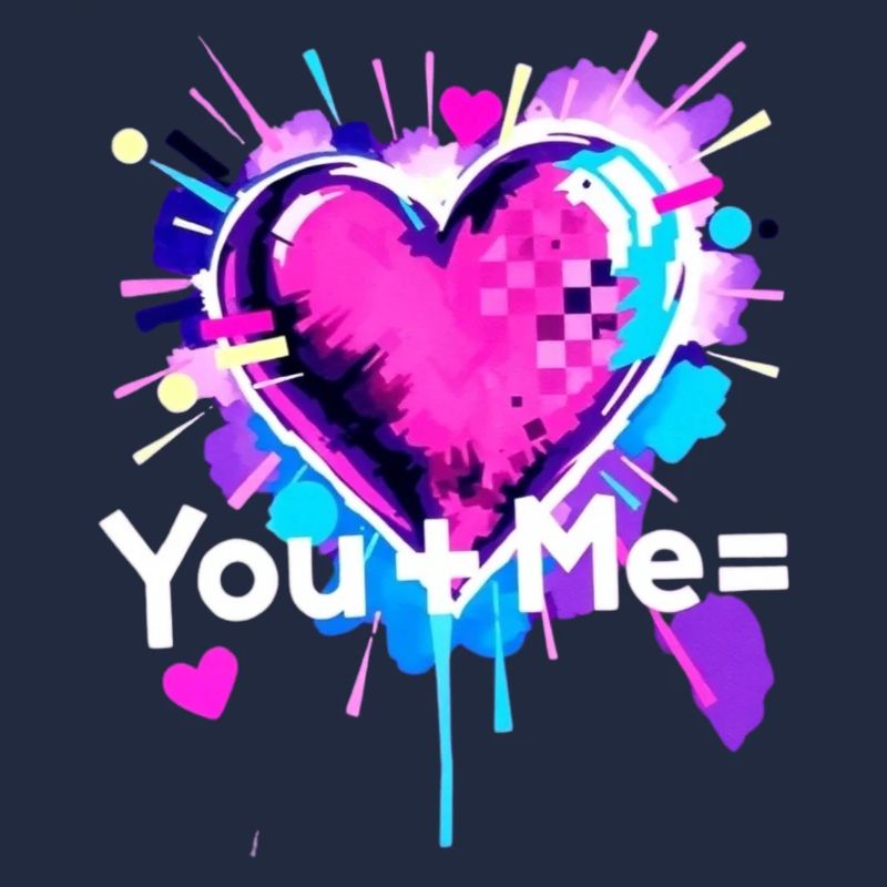 Du+Ich=Herz Du Plus Me ist gleich Liebe