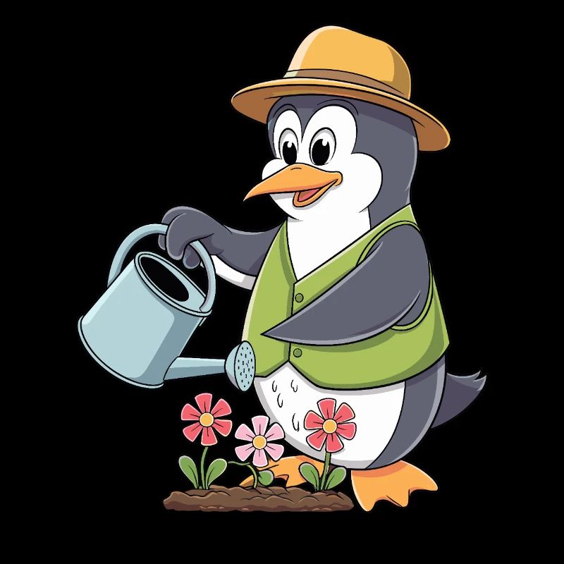 Pinguin Gartenliebe Gärtner Gartenglück